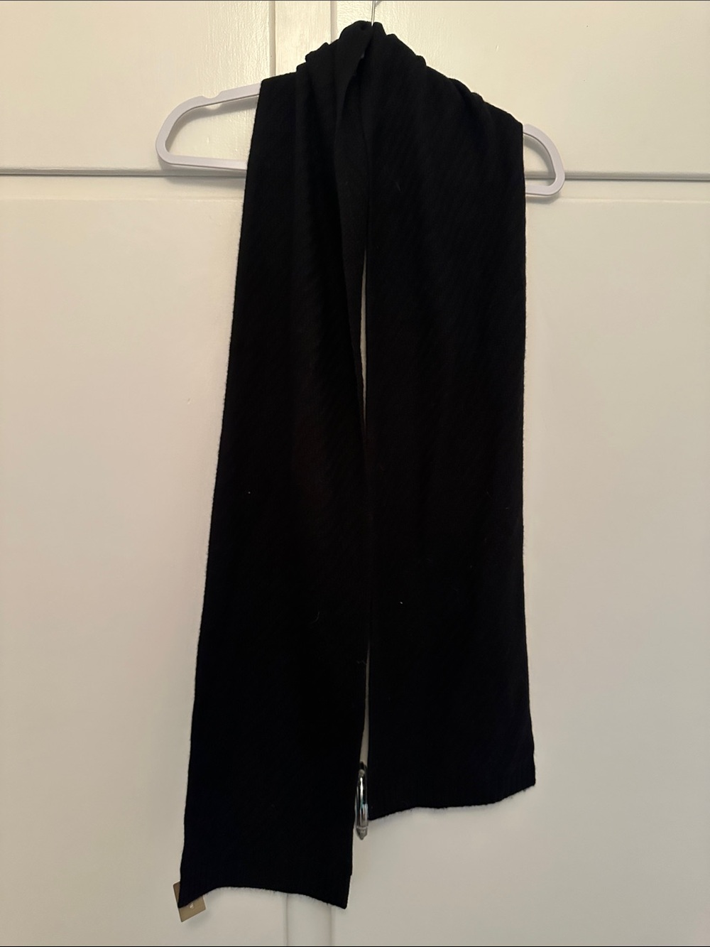 NWT J.Crew 100% Cashmere Black Knit Scarf